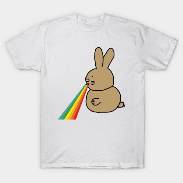 Animals with Rainbow Puke Bunny Rabbit T-Shirt by ellenhenryart